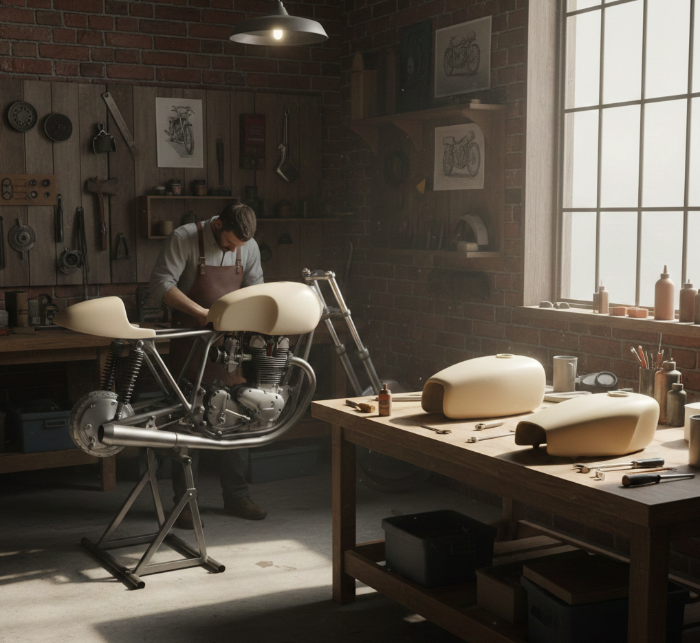 Recambios para motos clásicas en fibra: Colines, cúpulas, depósitos y guardabarros