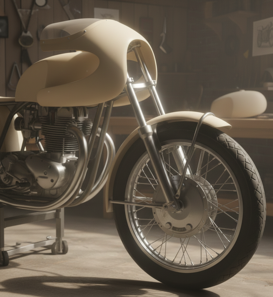 Guardabarros en fibra para motos antiguas: Ventajas frente al original