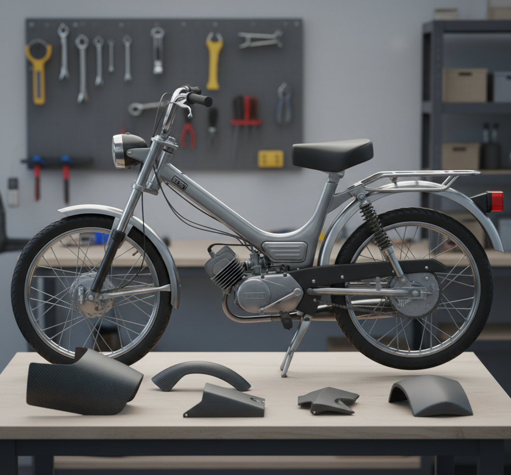 Restaurar una Derbi Variant con piezas en fibra: ¿Qué puedes cambiar?